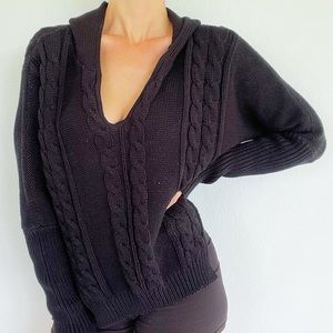 Faithful the Brand black Athens knit Beach Edit hoodie sweater size 6